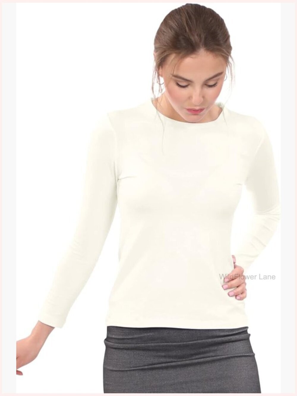 Long Sleeve High Neck Layering Top Modest Undershirt